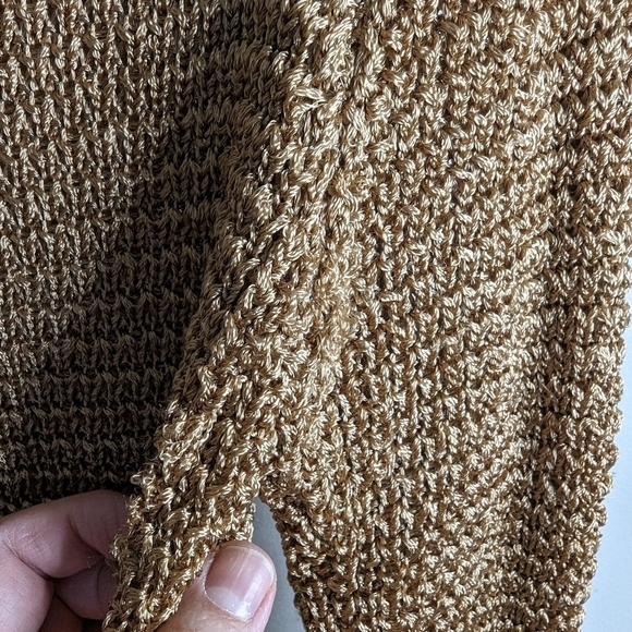 Eileen Fisher gold knit top sz L - Picture 7 of 9